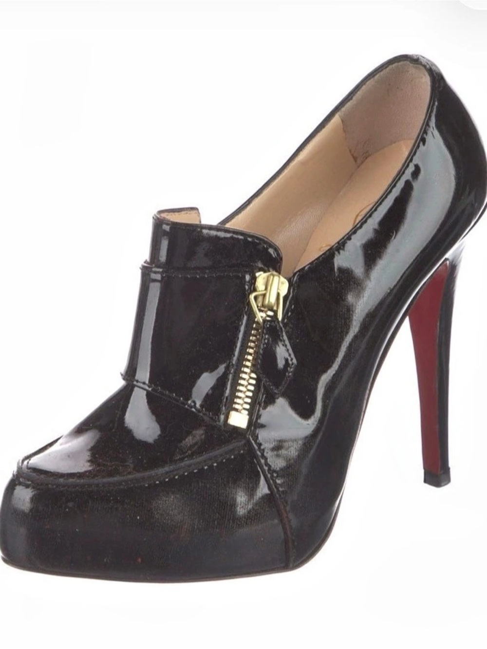 Christian Louboutin Patent Leather Platform Pumps Patent Platform Heels in Black
